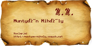 Muntyán Mihály névjegykártya